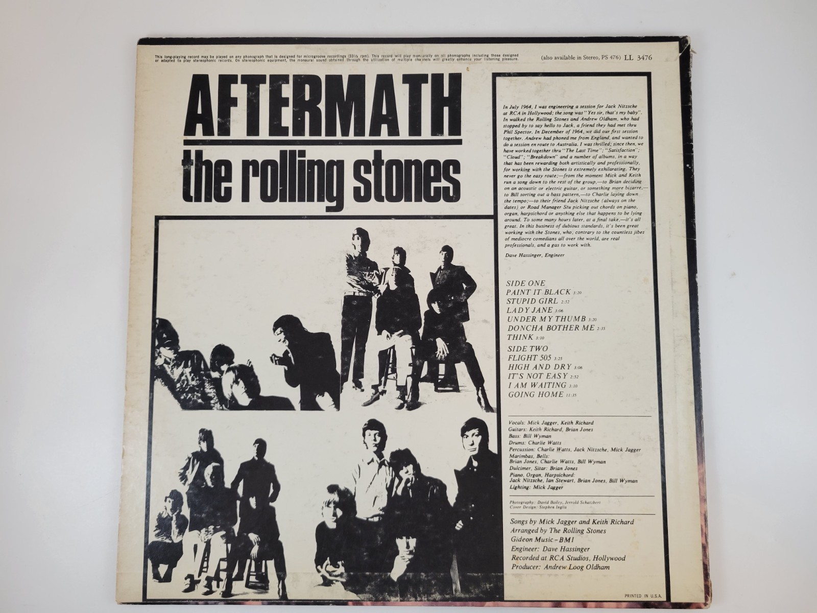 AFTERMATH The Rolling Stones -1966 LP London LL 3476 MONO – Read Description
