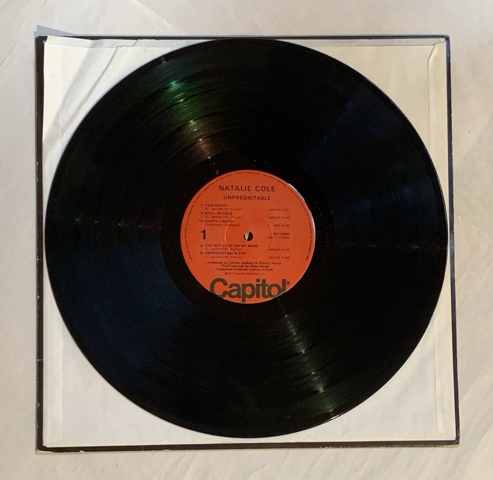 Natalie Cole Unpredictable LP Capitol SO-11600 EX Vinyl