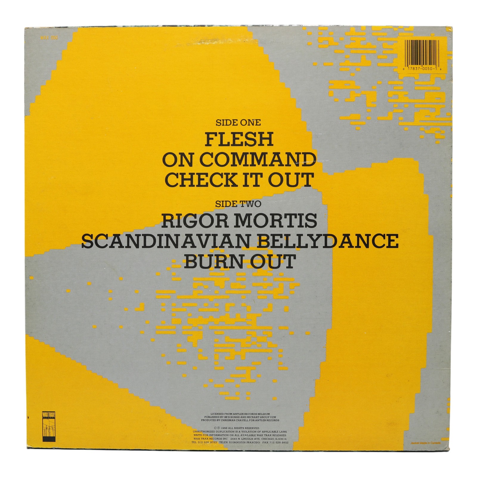 A Split Second Flesh On Command 12 Inch 1988 Wax Trax WAX050 EX