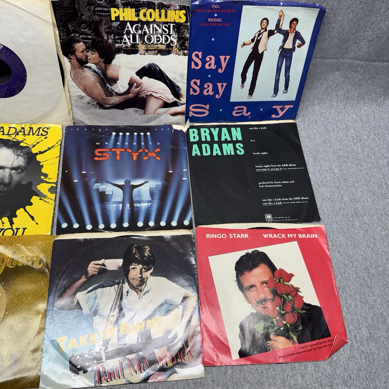 Vintage 45 RPM Record Lot of 86 – 7″ Vinyl Singles Rock Pop 70s 80s Beatles Etc.