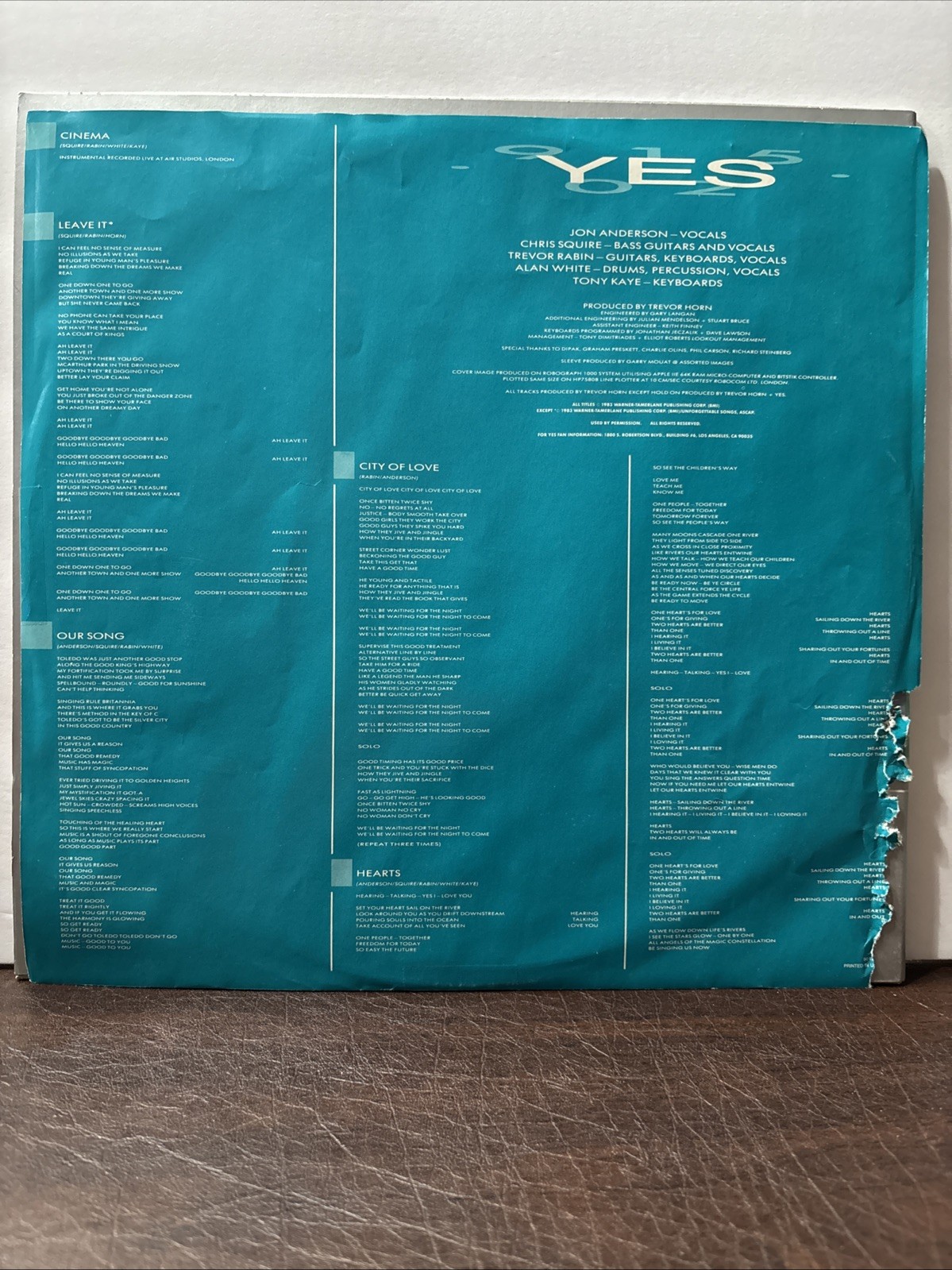 YES 90125 (1983, Vinyl LP, ATCO, AR) Owner Of A Lonely Heart Leave It / NM