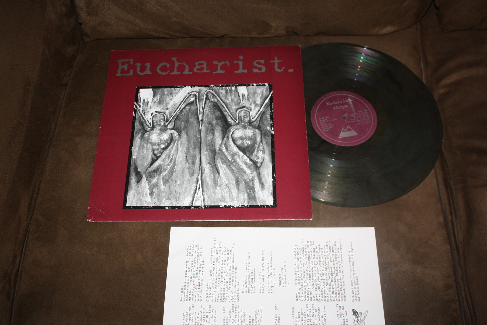 Eucharist grey marble vinyl LP includes insert sheet Mountain Records