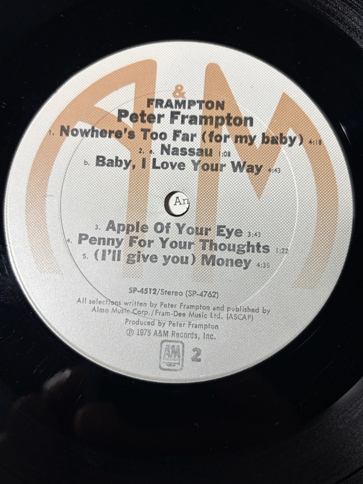 “Frampton” LP by Peter Frampton Released in 1975 SP-4512 by A&M Records.