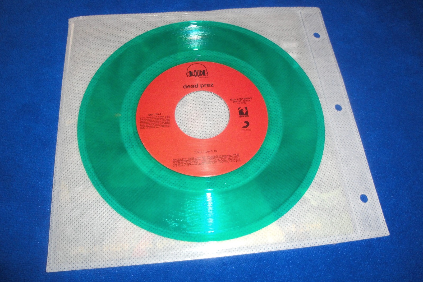 Dead Prez HIP HOP Get On Down Jukebox Series Green Vinyl 7”Single/Let’s Get Free