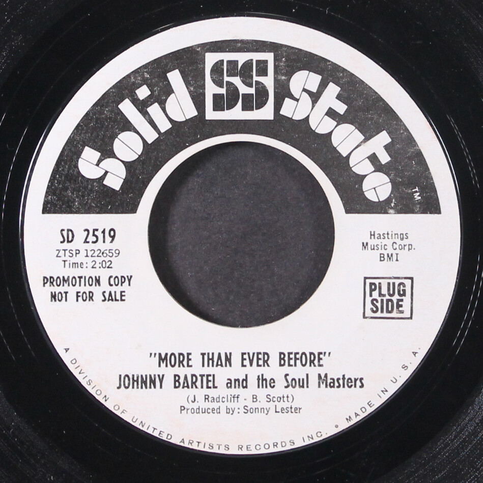 JOHNNY BARTELL: more than ever before SOLID STATE 7″ Single 45 RPM