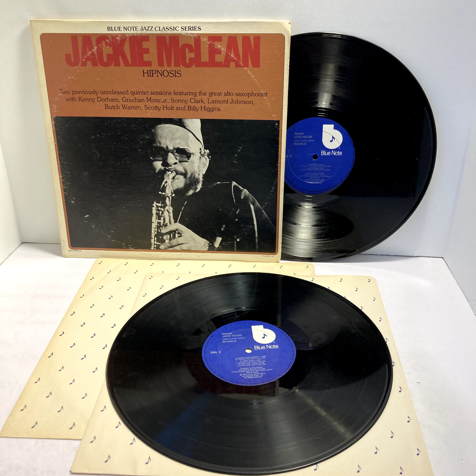 Jackie McLean – Hipnosis 2LP – Blue Note BN LA483 – Tested VG+ Vinyl Jazz S6