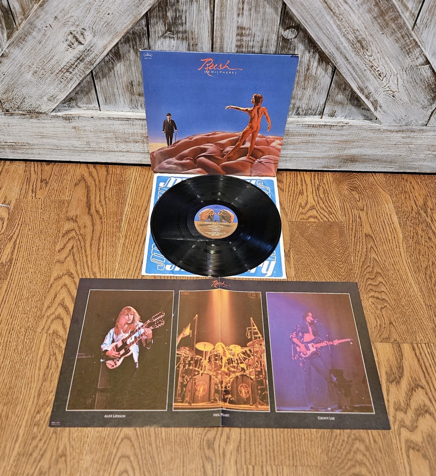 Rush “Hemispheres” Vinyl LP 1978 Original US Mercury Gatefold w/ Poster EX SRM-1