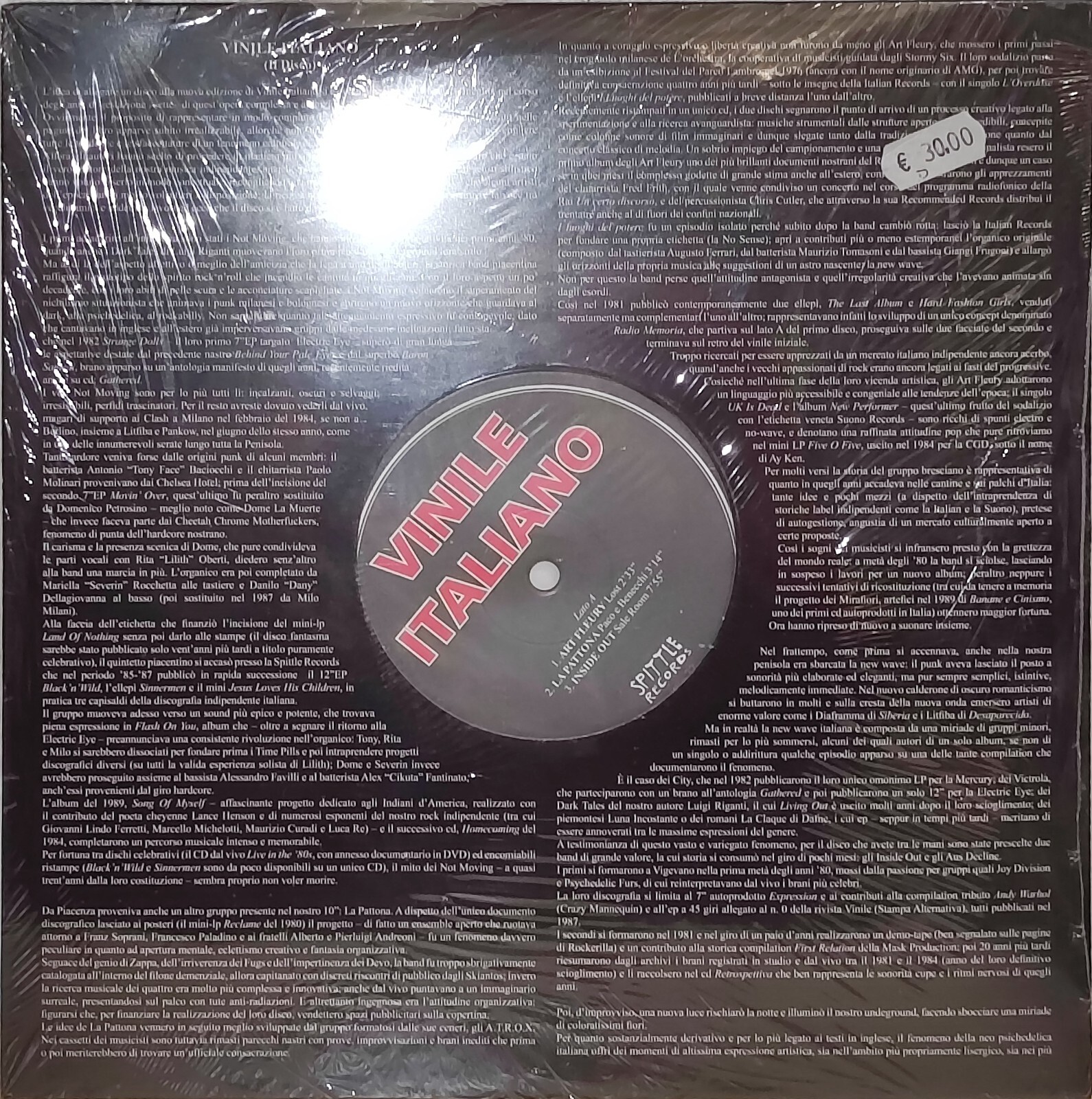 VINILE ITALIANO – ART FLEURY – LA PATTONA – INSIDE OUT – 10”