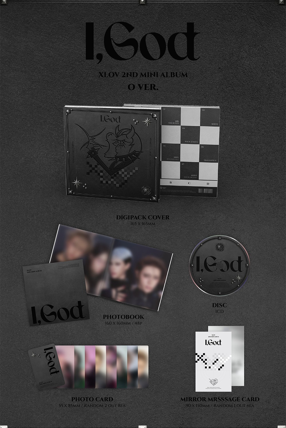 XLOV [I,GOD] 2nd Mini Album RANDOM Ver. /CD-R+Photo Book+2 Card+Message+GIFT