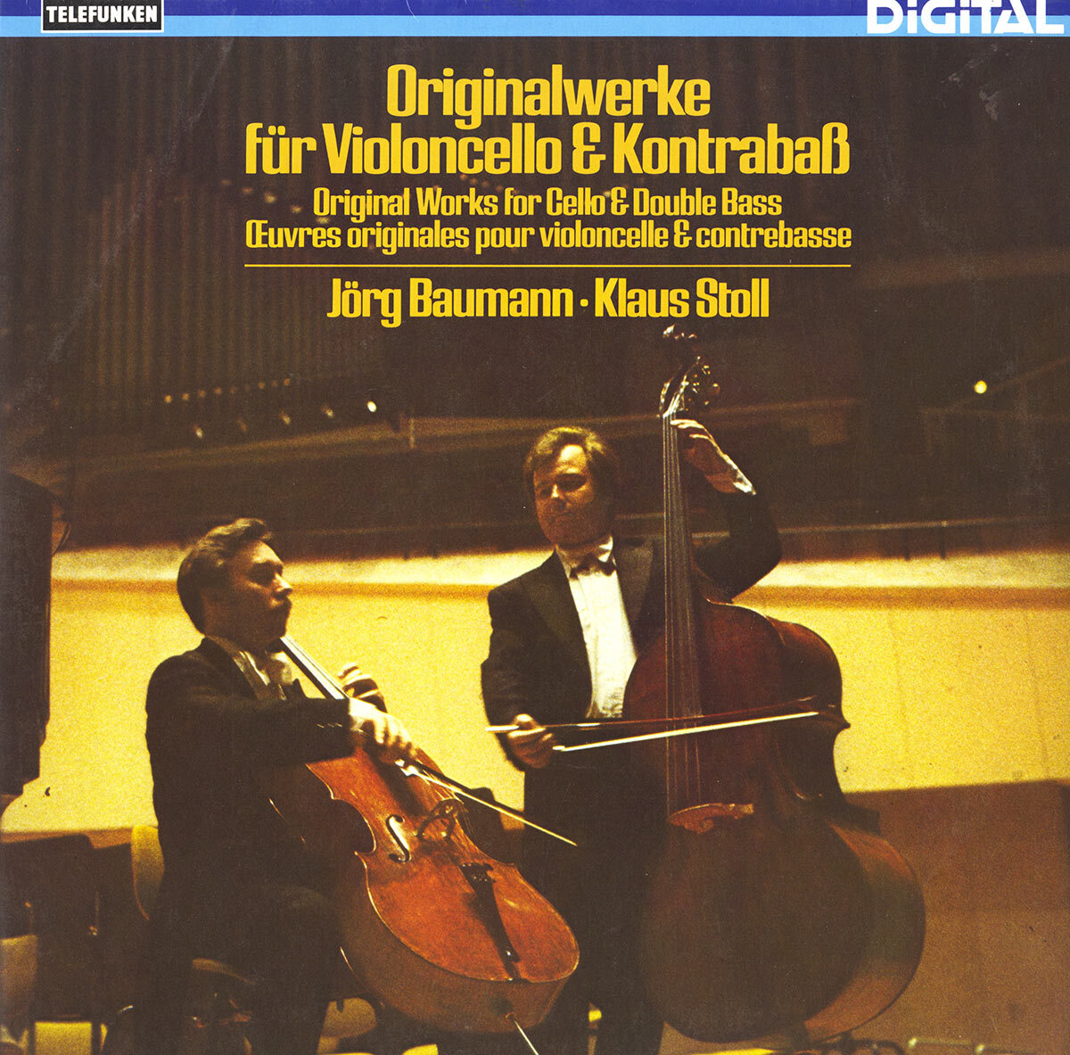 Signed LP TELEFUNKEN 642827 BAUMANN Cello STOLL Double-bass BENDA MASSENET NM