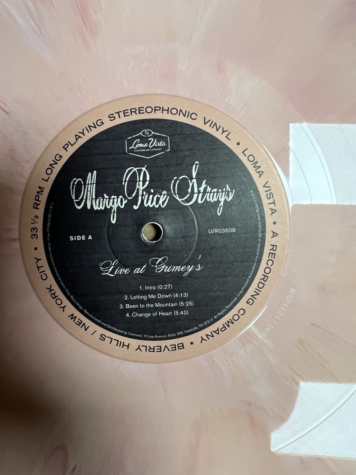 Margo Price Strays Live At Grimey’s Sangria Marble Vinyl RSD 2023 Loma Vista