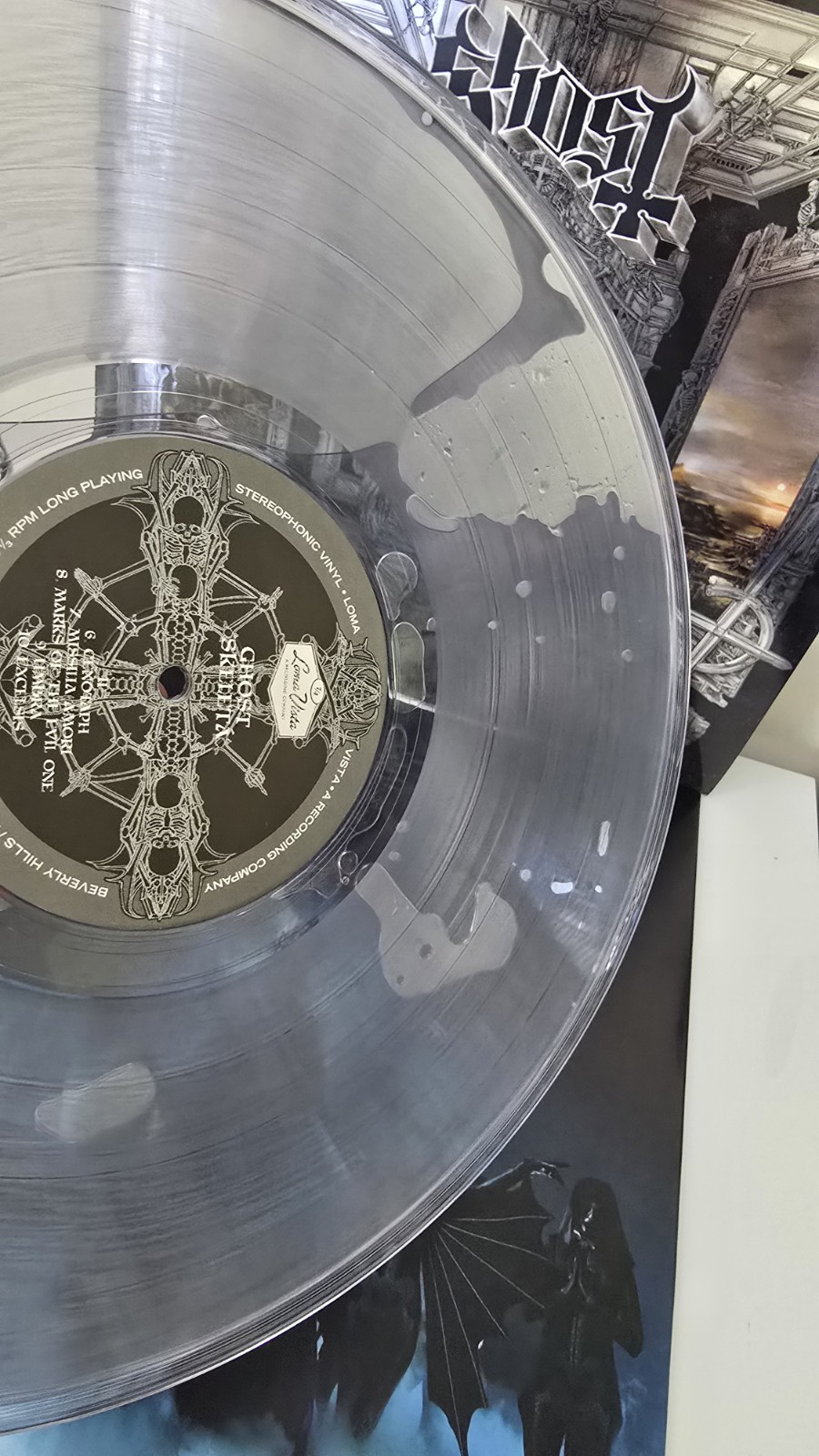 GHOST – SKELETA Oxidized Metallic Silver Liquid Filled Vinyl Bad World