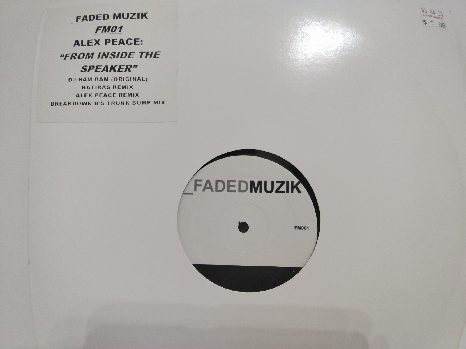 ALEX PEACE – “FROM INSIDE THE SPEAKER” / 4 MIXES! / FADED MUZIK RECORDS 2003