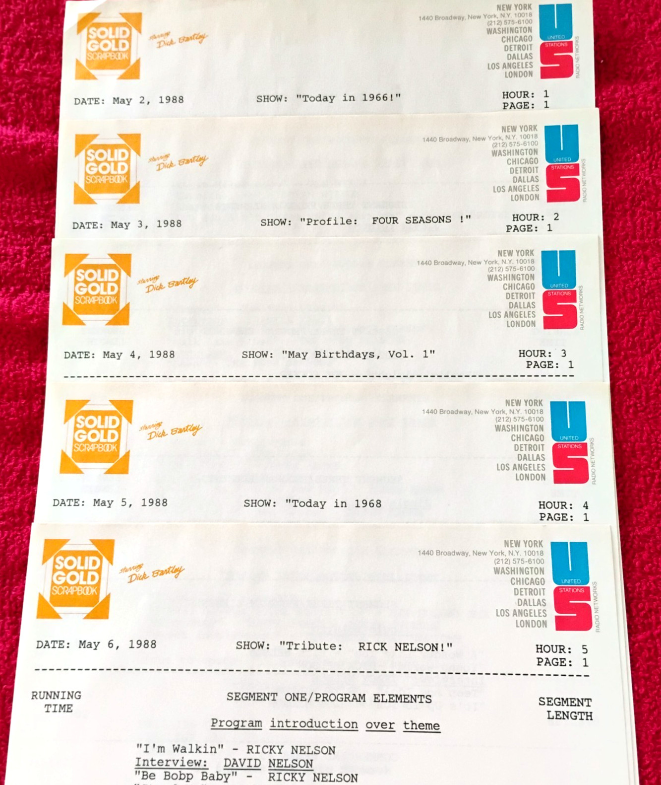 Solid Gold Scrapbook W/Dick Bartley 5LPS May 2-6 1988