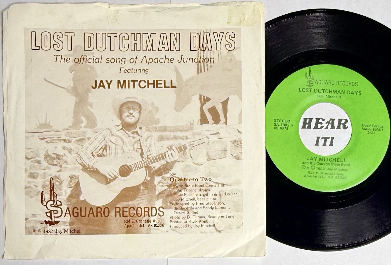 Rare AZ Country Rocker PS 45 JAY MITCHELL Lost Dutchman Apache Junction SAGUERO