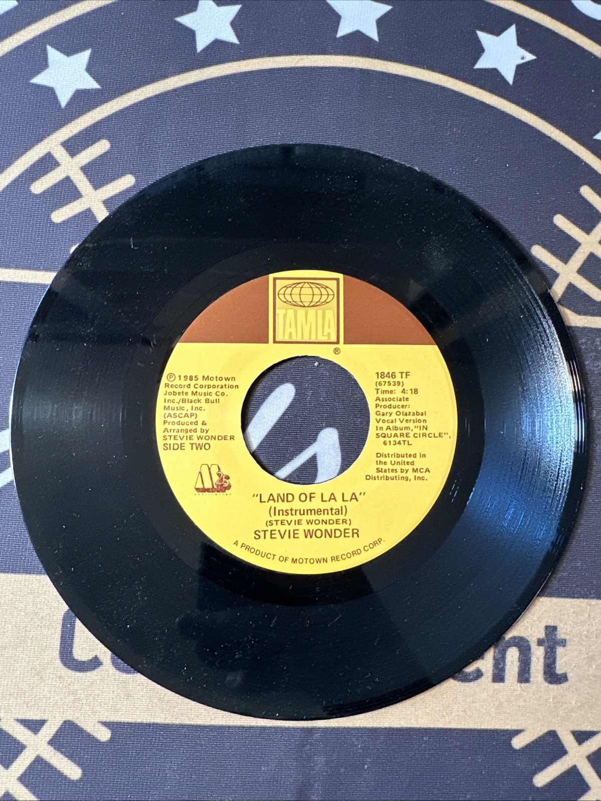 Stevie Wonder -Land Of La La/Land Of La La (Instrumental) 45rpm VG+ Vinyl Record