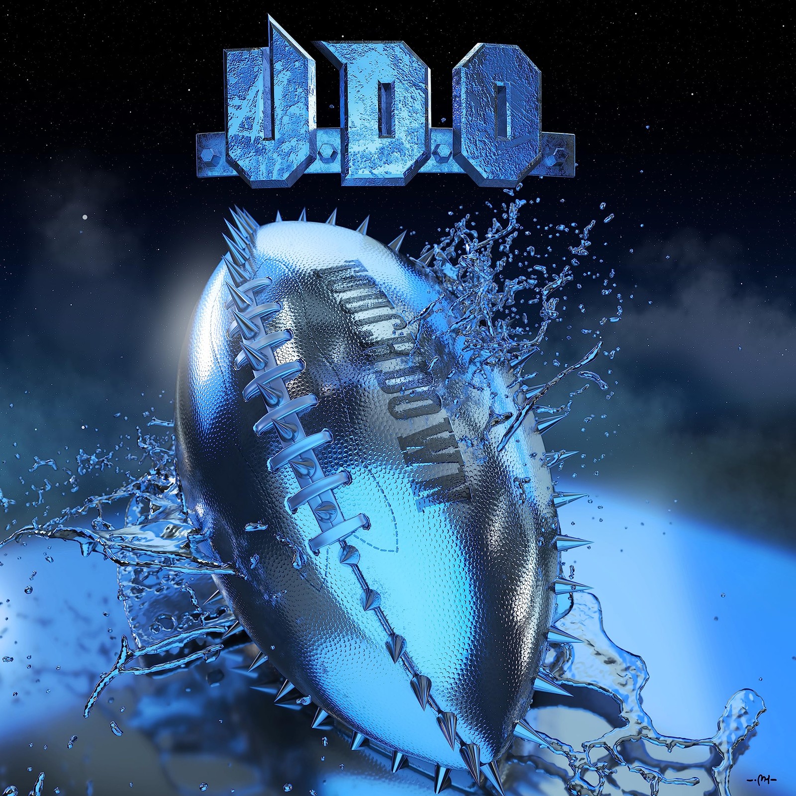 U.D.O. Touchdown clear + blue white splatter in (Vinyl)