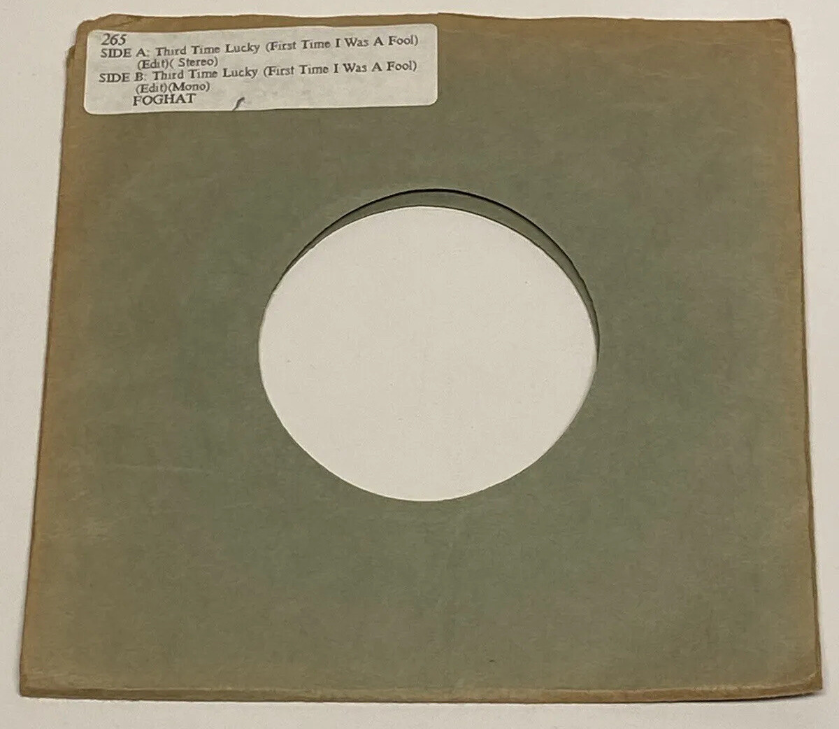 Foghat – Third Time Lucky First Time I Was A Fool Jukebox Vinyl 45 Stereo / Mono