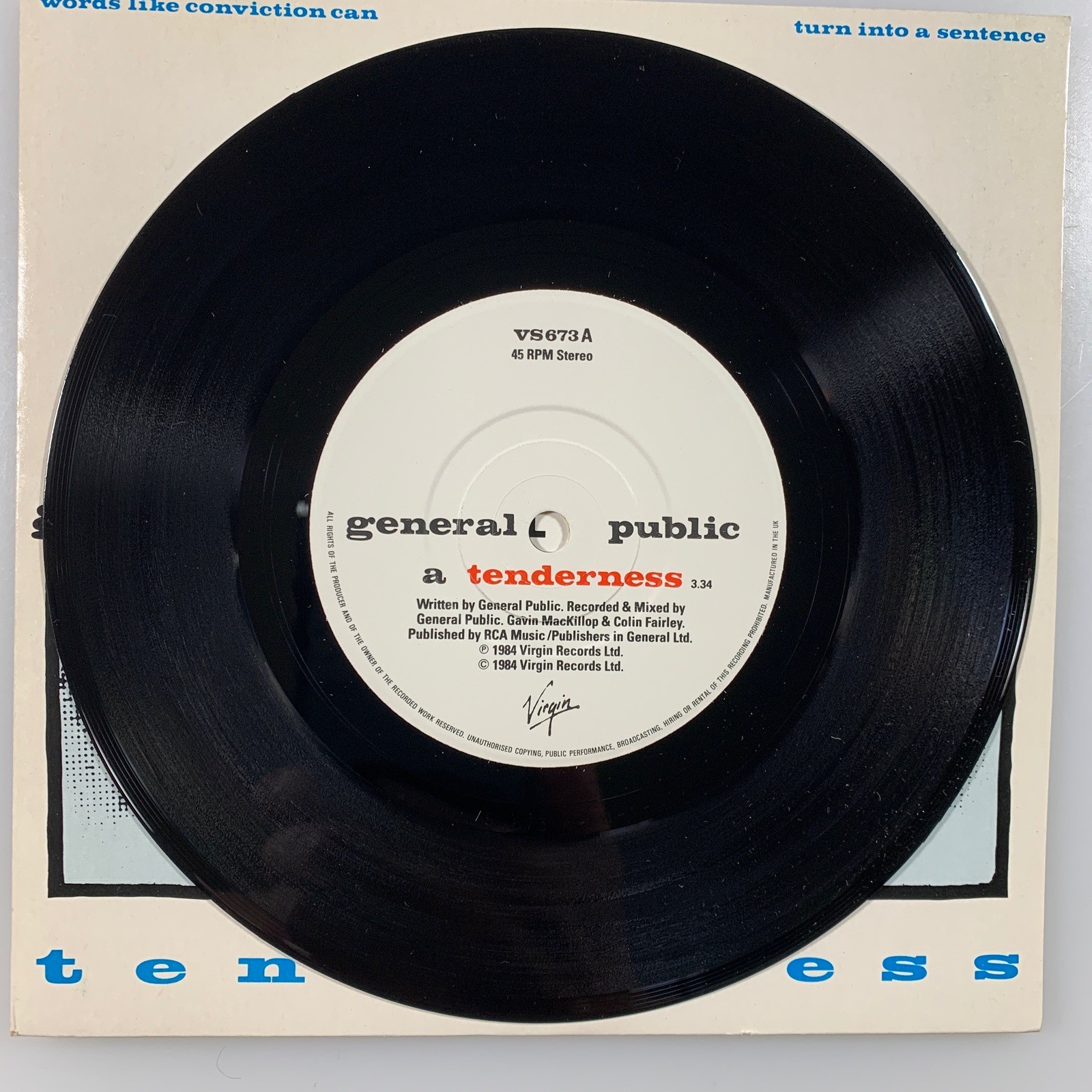 GENERAL PUBLIC : Limited Balance / Tenderness 7” 45 NOS Clash English Beat Punk