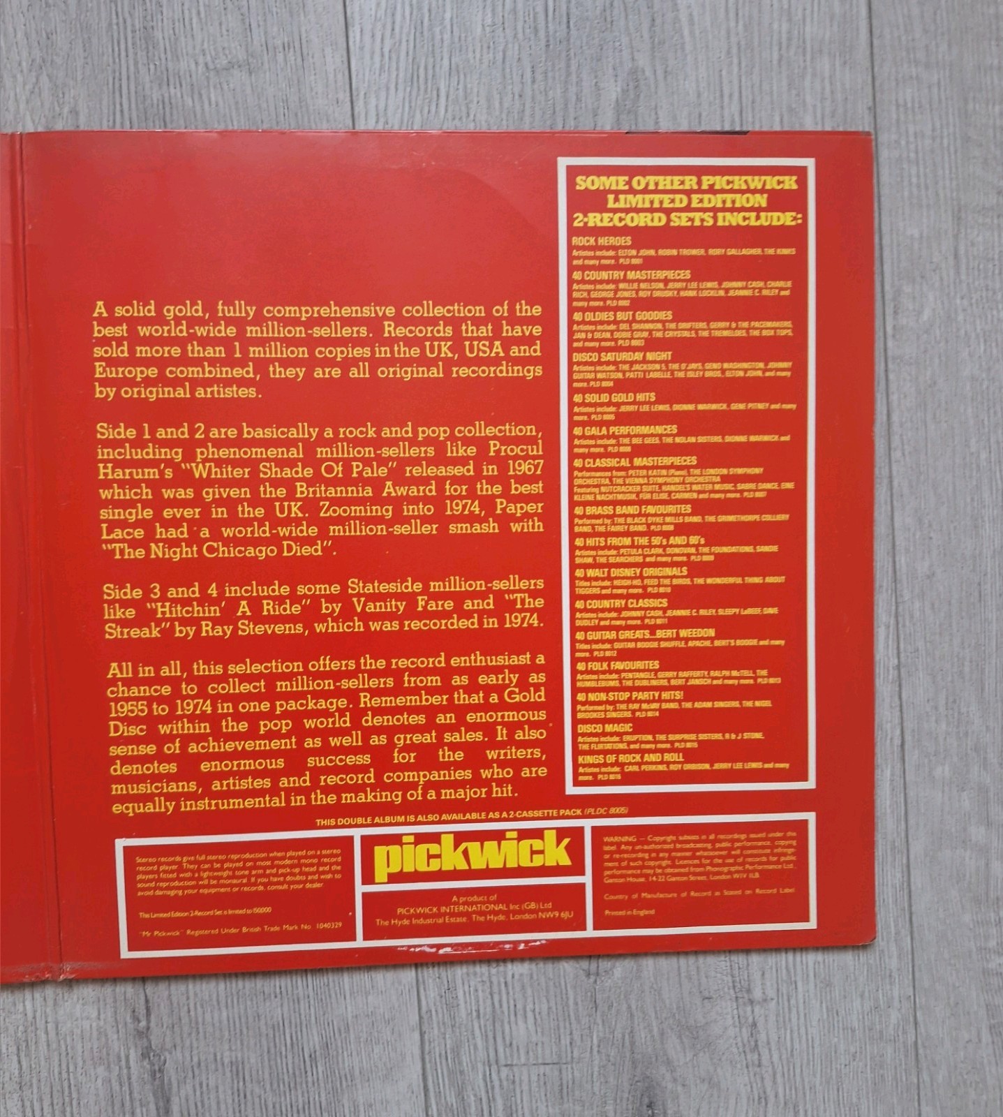 40 Solid Gold Hits Various Original Artists 12″ Vinyl Double LP Album 1974