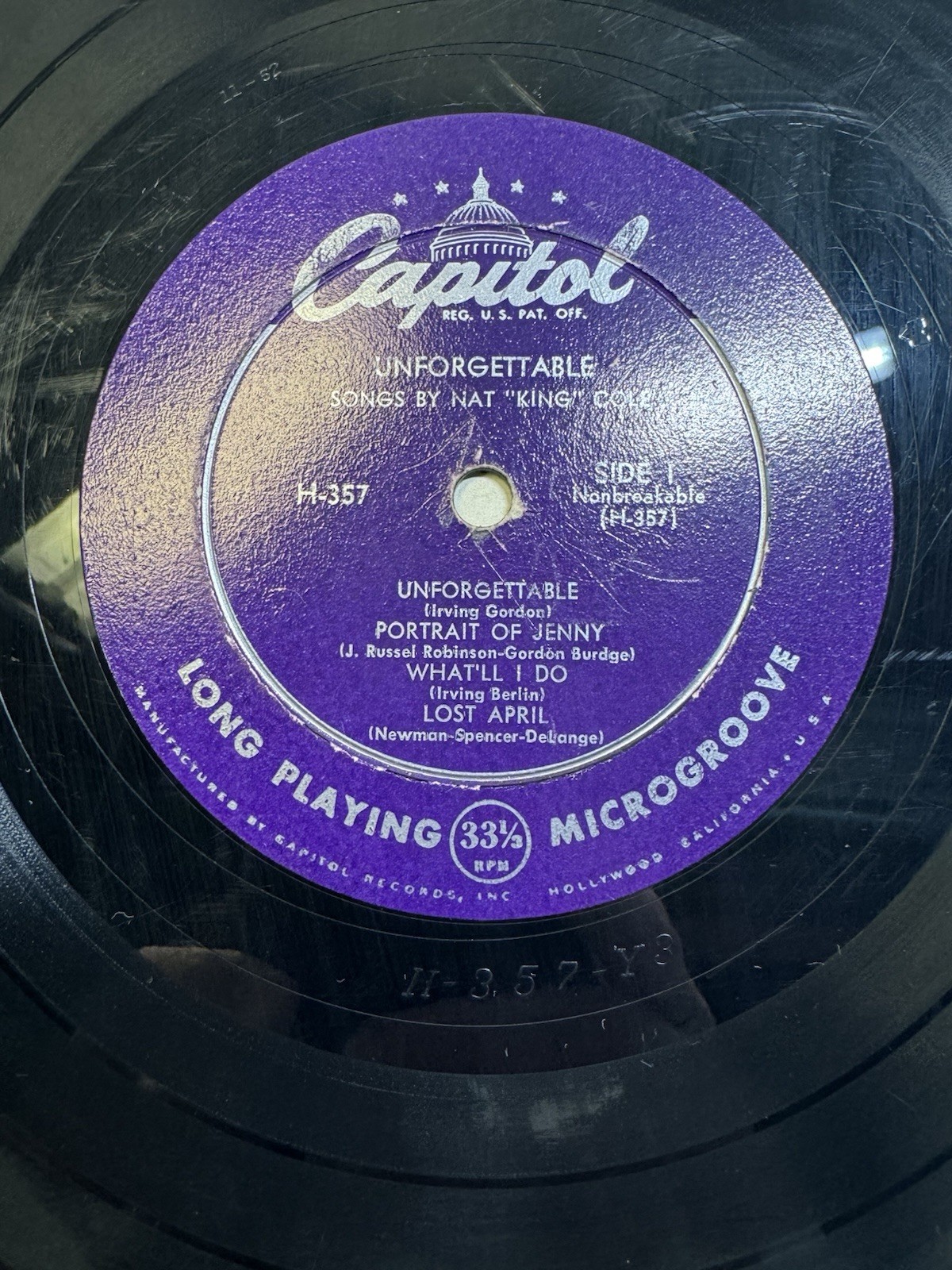 Unforgettable Songs by Nat King Cole LP Record – Capitol Records H357