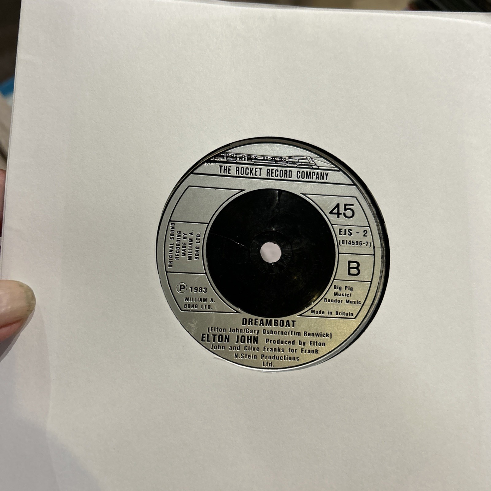 ELTON JOHN – Kiss The Bride 7” Vinyl Record VG +