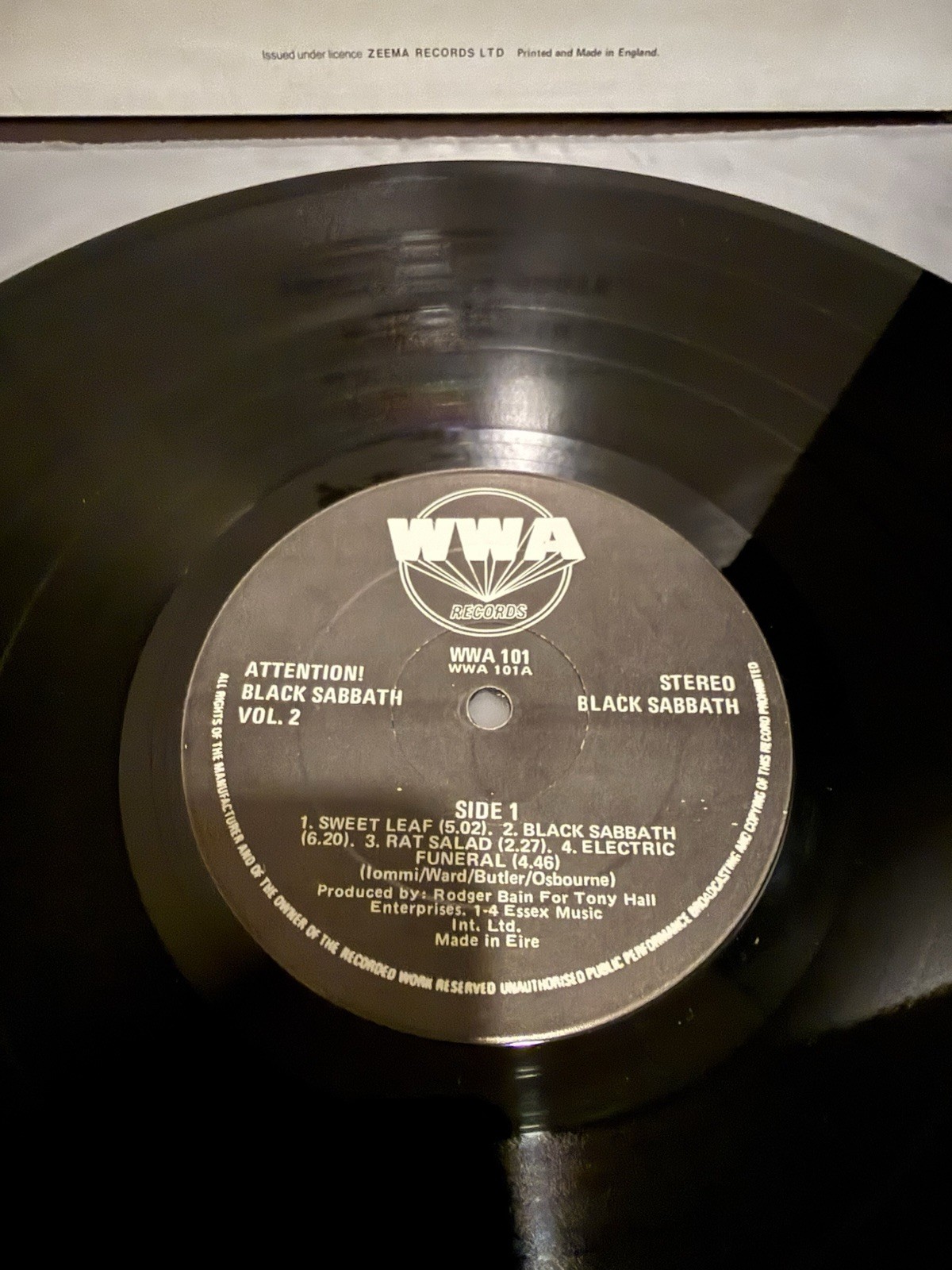 Black Sabbath – Attention Vol 2 (Import Rare Comp) Vinyl LP WWA Irish Press Exc