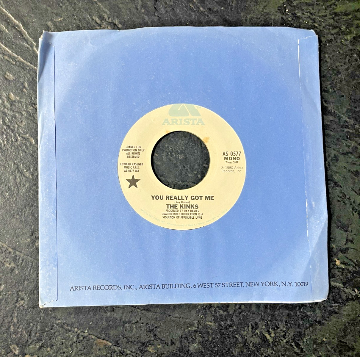 RARE 7″ vinyl The Kinks “You Really Got Me” PROMO RECORD Mono/Stereo VG