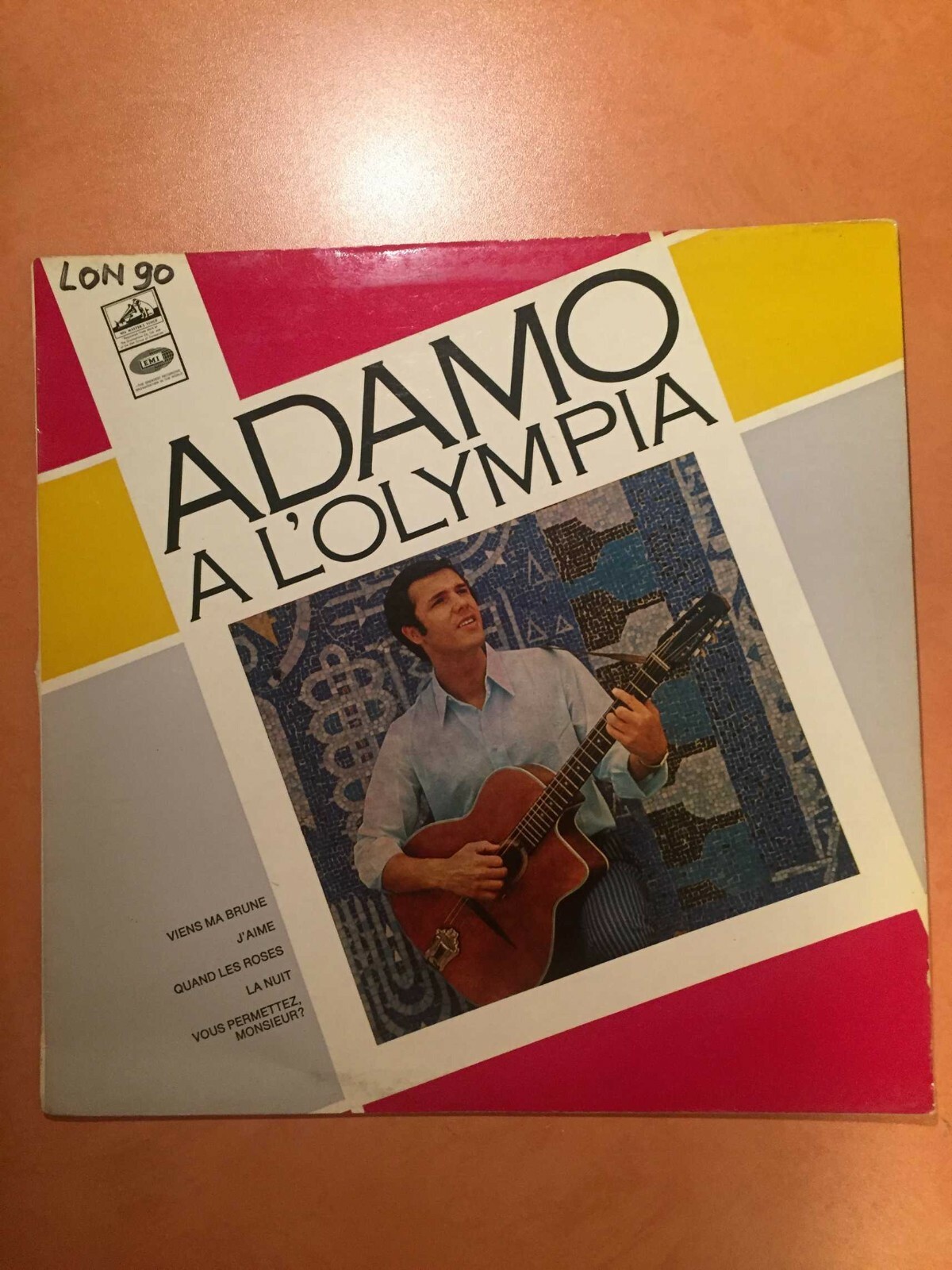 ADAMO – A L’OLYMPIA 1967 HIS MASTER’S VOICE LIVE ALBUM RECORD CHANSON
