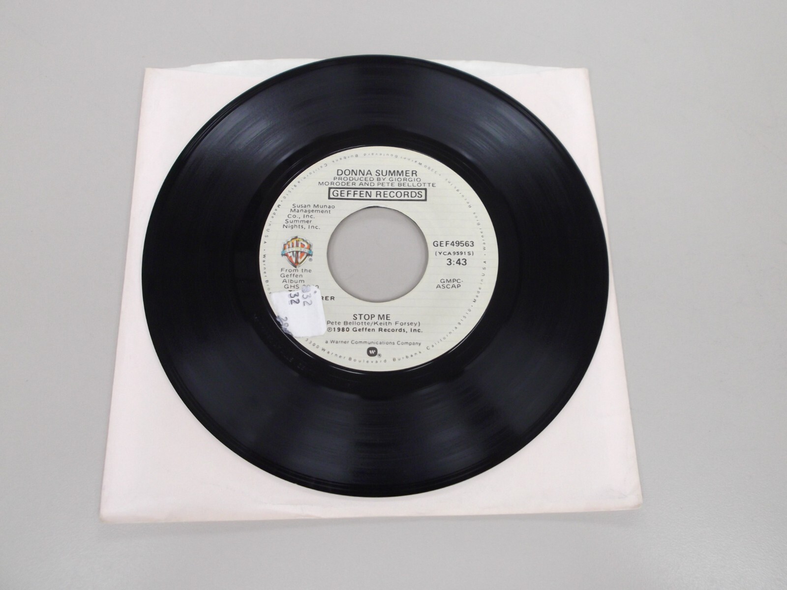 Donna Summer – The Wanderer / Stop Me – Geffen Records GEF49563 – EX