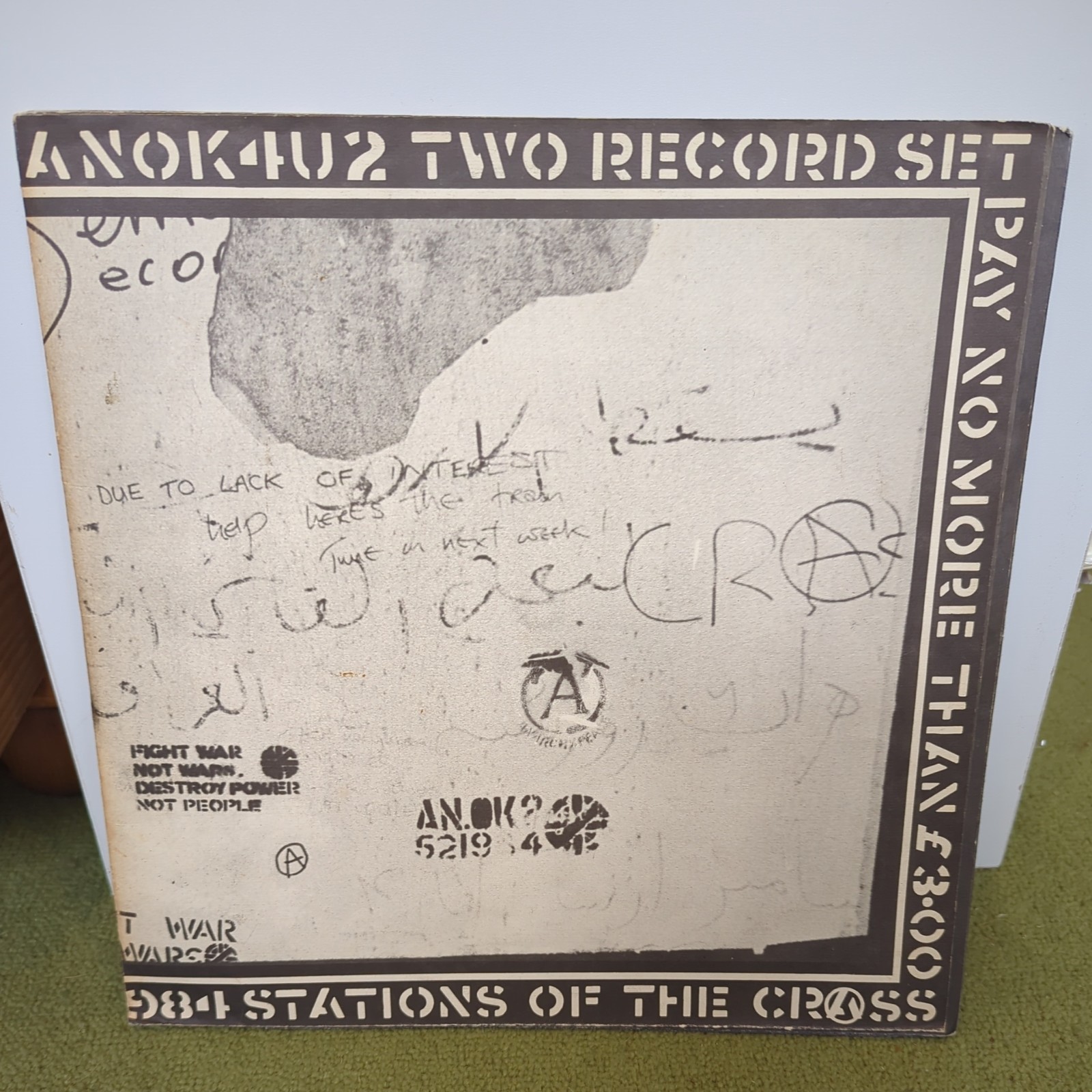 Stations Of The Crass 1979 UK Vinyl Crass Records 521984 Poster Sleeve A1/B1