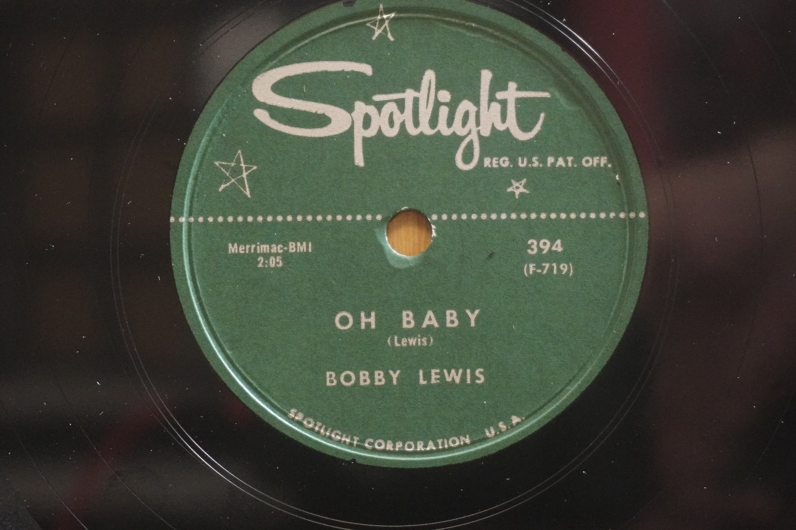 Bobby Lewis Jump RnB 78 Oh Baby bw Mumbles Blues on Spotlight