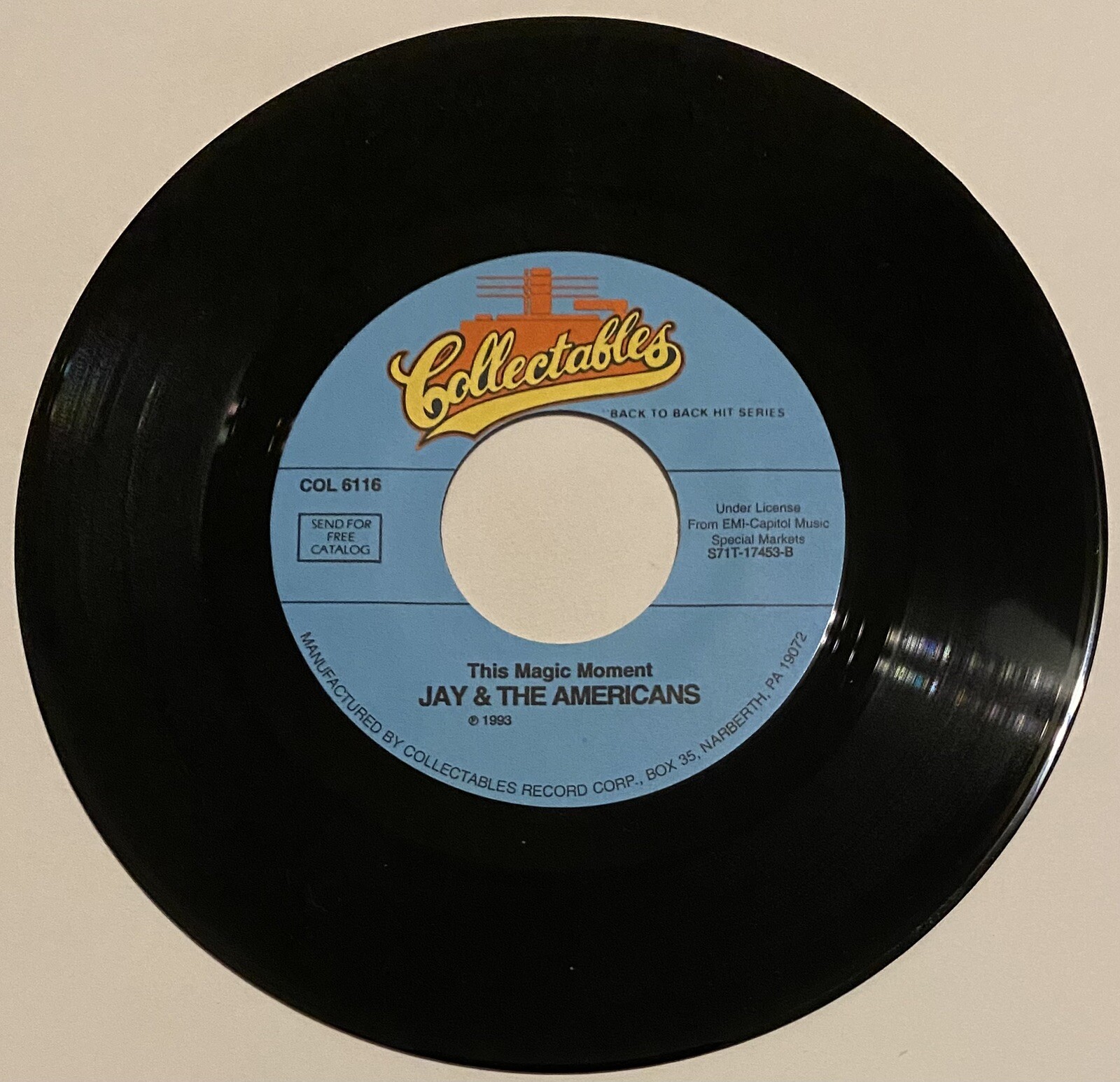 Jay & The Americans ” This Magic Moment / Cara Mia ” 45 vinyl record