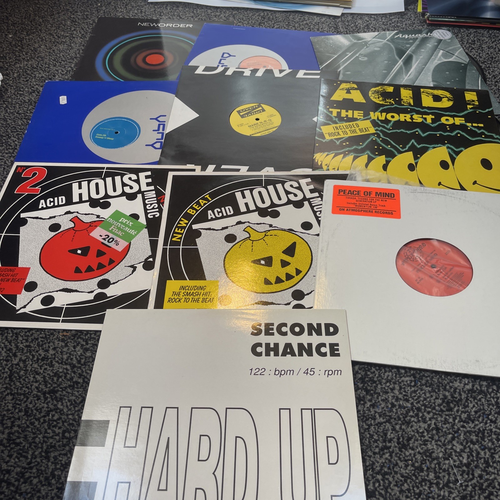 Classic Acid House And Techno Vinyl Bundle – 10 Record Lot Good Condition