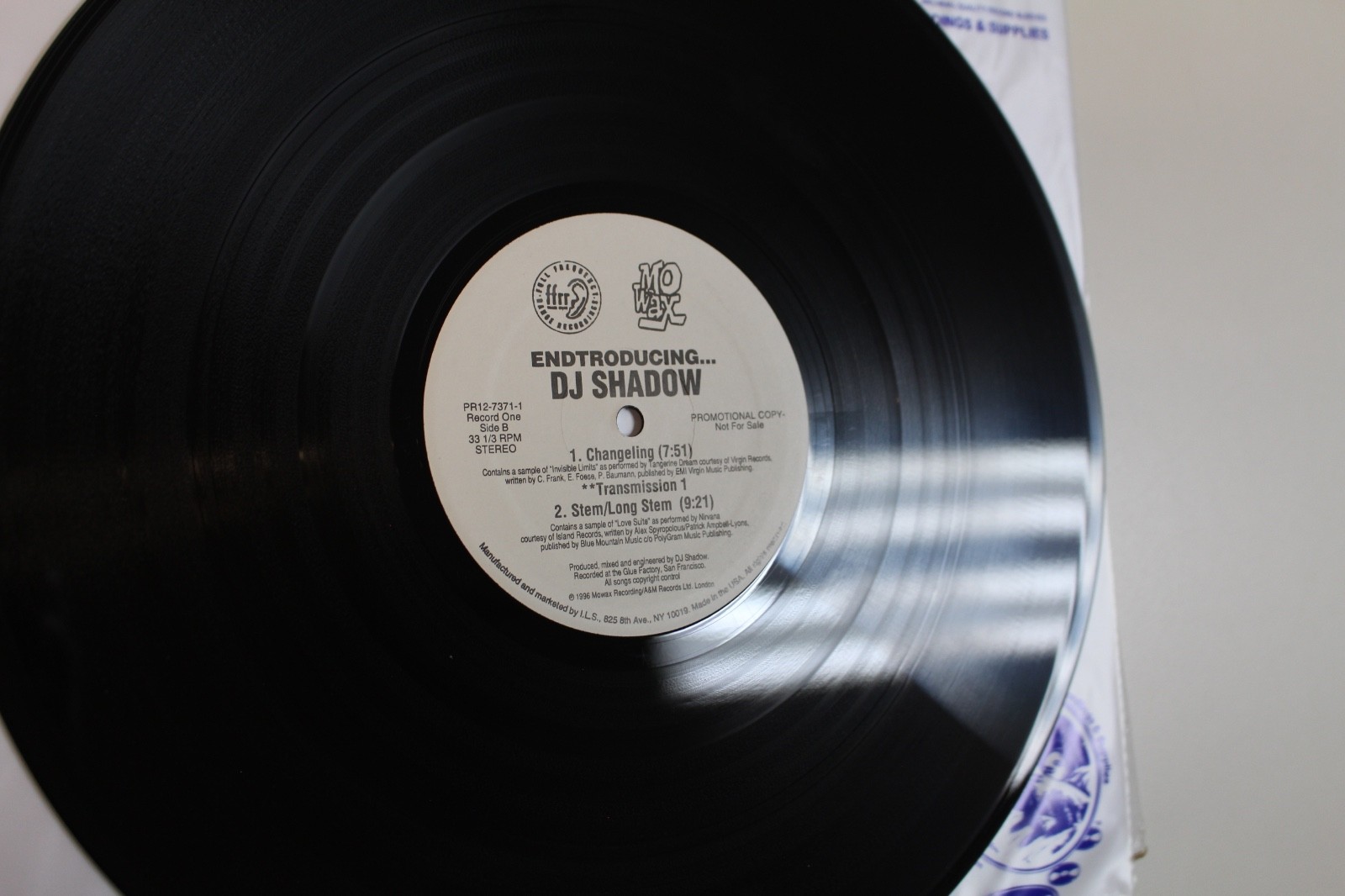 DJ Shadow – Endtroducing….. (1996 OG White Label Promotional, Mo Wax Records)