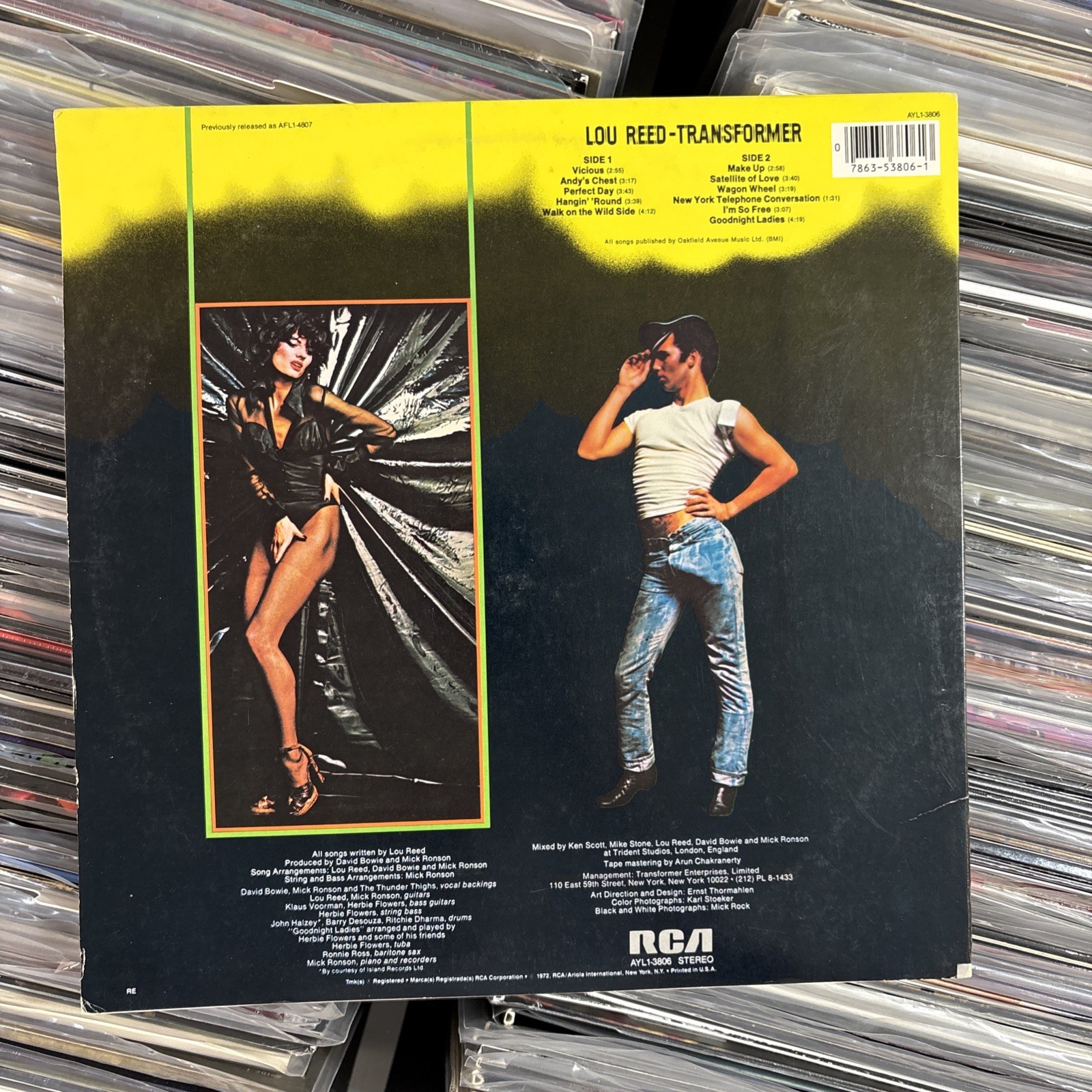 LOU REED Transformer 1985 Reissue VINYL LP ALBUM Ultrasonic Cleaned EX