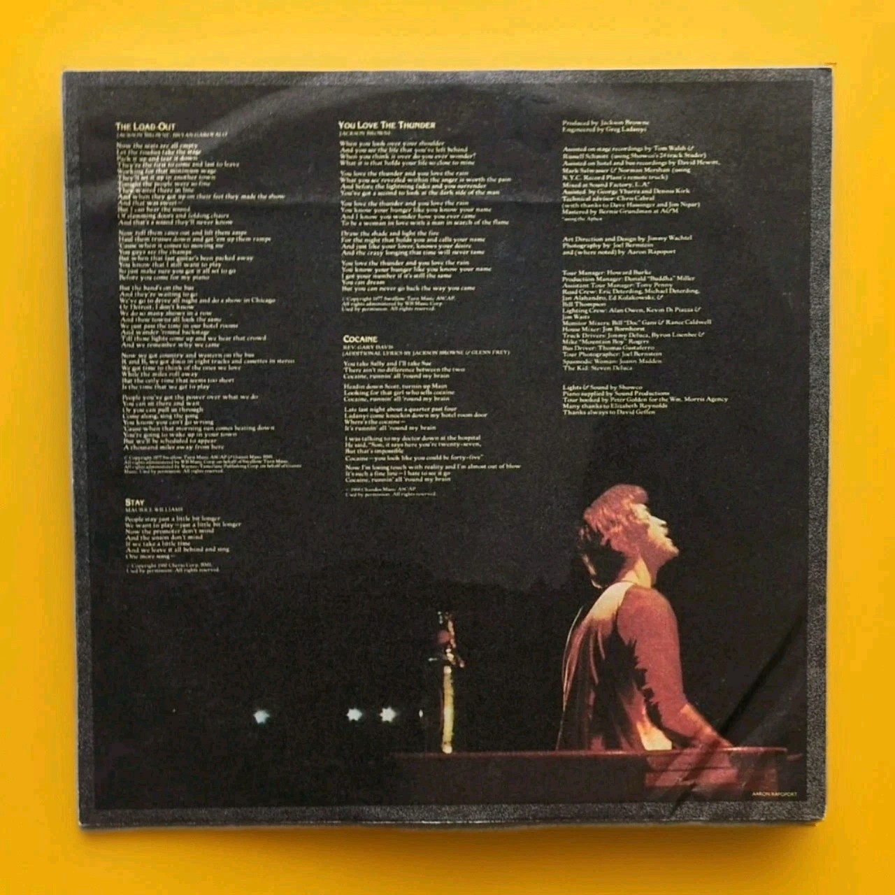 Jackson Browne Running On Empty Asylum 6E-113 SP LP Vinyl Record Album 1977 Book