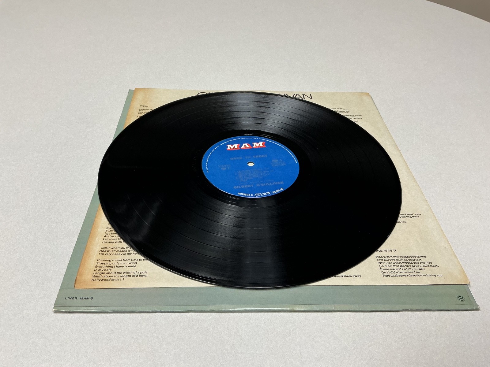 Gilbert O’Sullivan – Back To Front 1972 LP MAM-5 / Ultrasonic Cleaned / NM