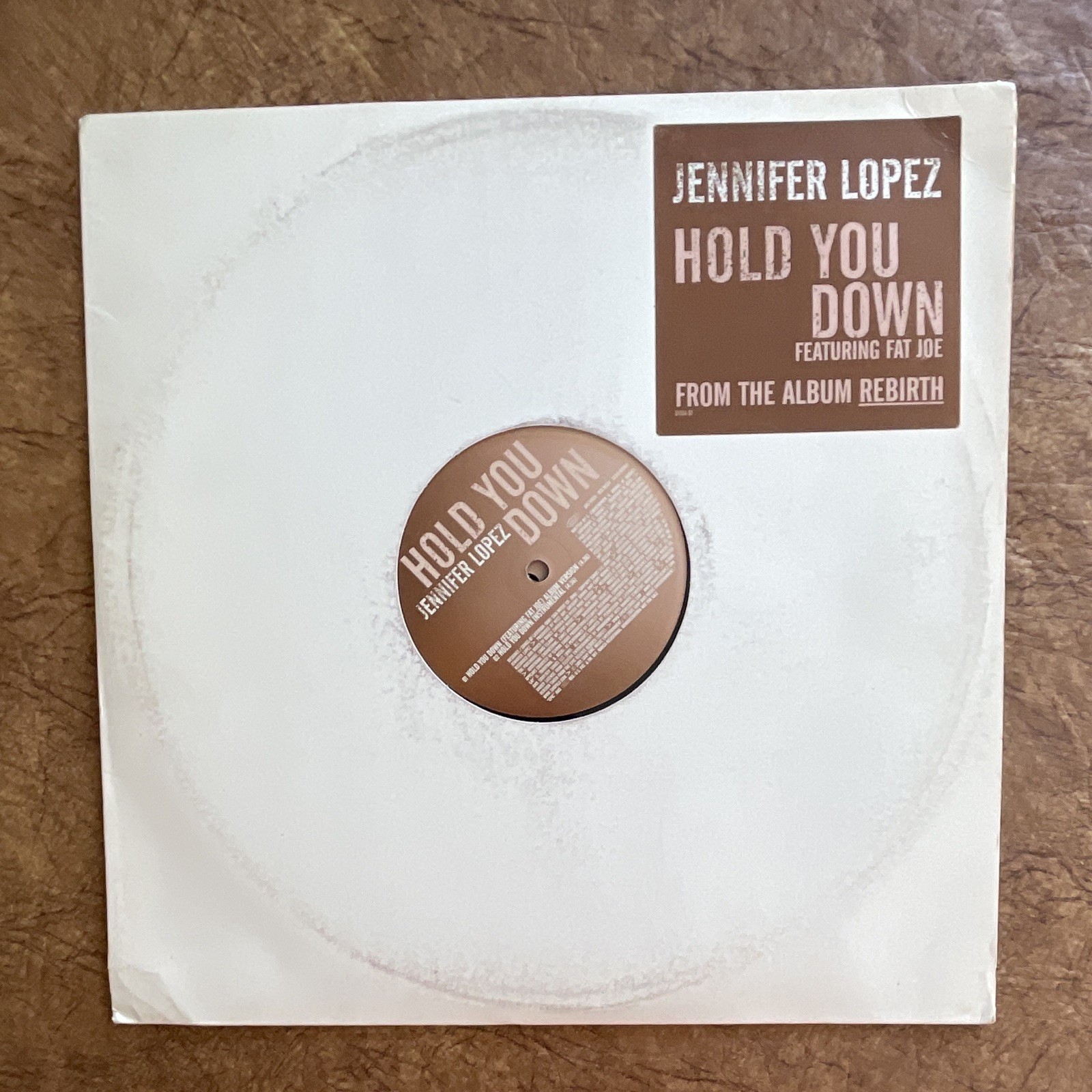 Jennifer Lopez Hold You Down Epic 2005 12″ Black Vinyl Pop Single Paper Sleeve