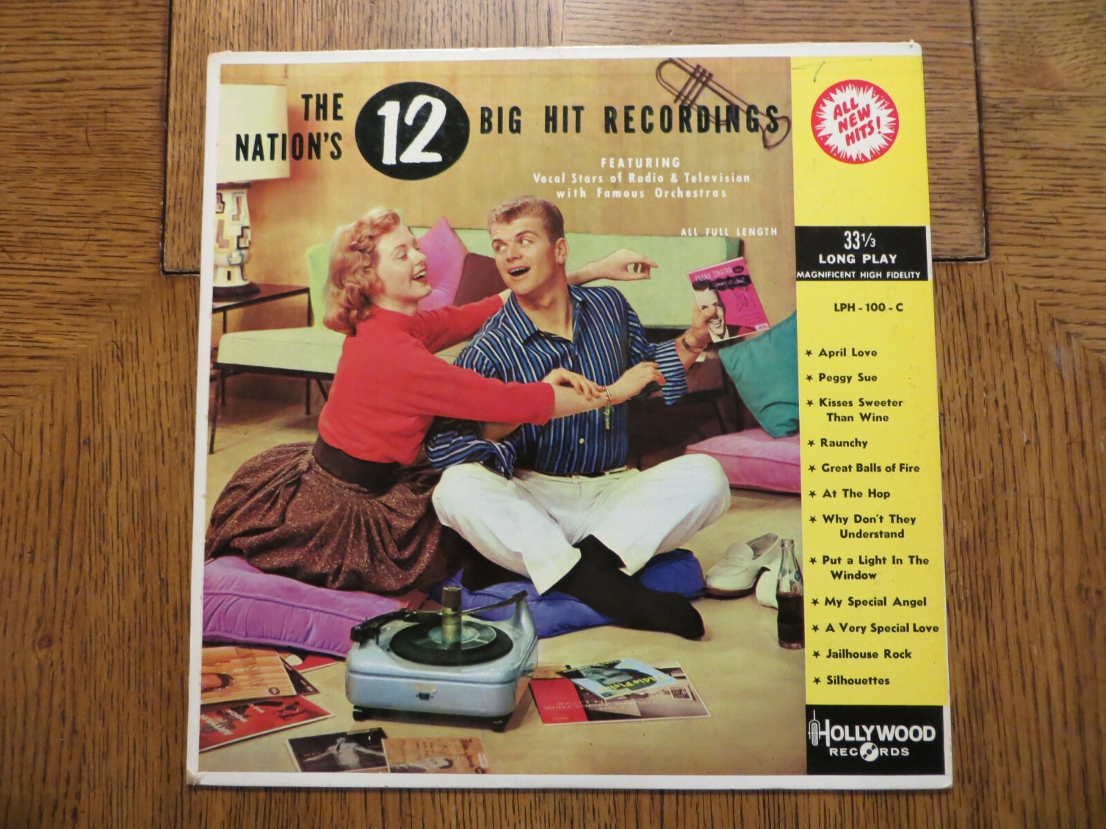 The Nation’s 12 Big Hit Recordings – 1960 – Hollywood LPH 100-C Vinyl LP G+/VG!!