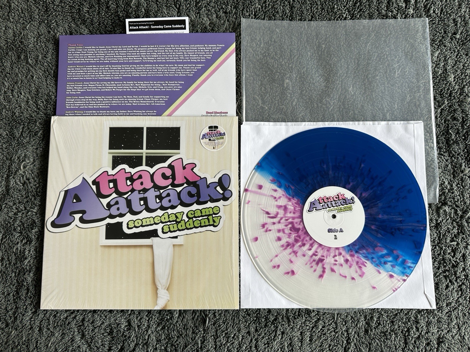 Attack! Attack! Someday Came Suddenly Clear Blue Purple Splatter Vinyl LP