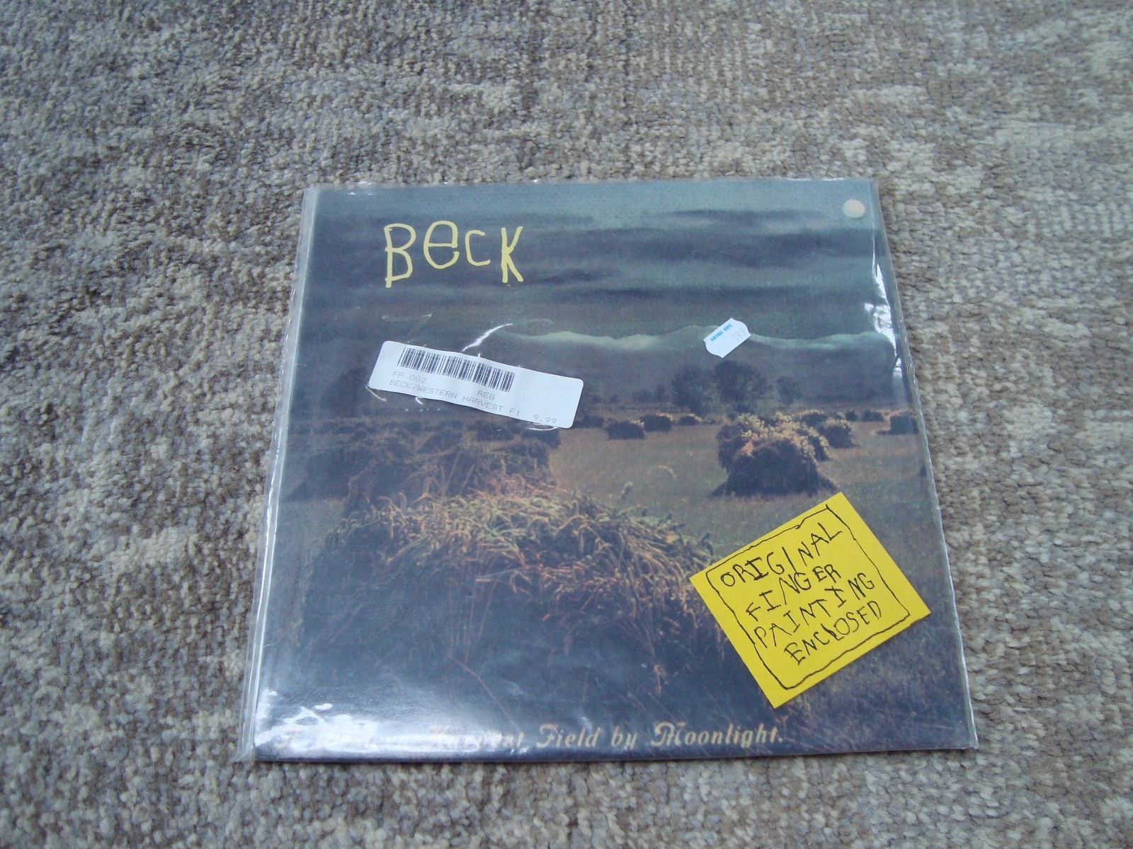 Beck A Western Harvest Field By Moonlight 10″ Vinyl w/ Original Fingerpainting