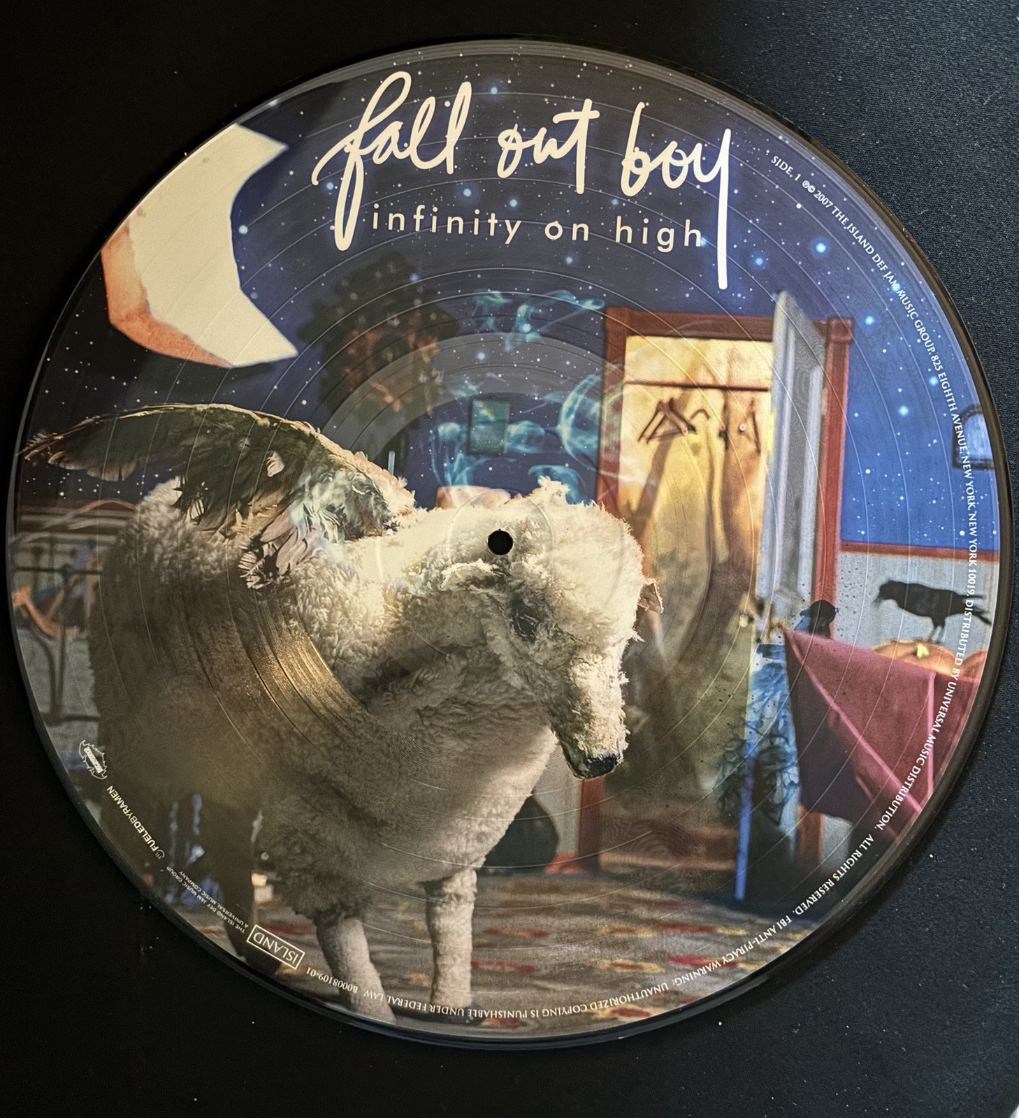 Fall Out Boy Infinity On High 2007 Island Records vinyl picture disc. No Sleeve