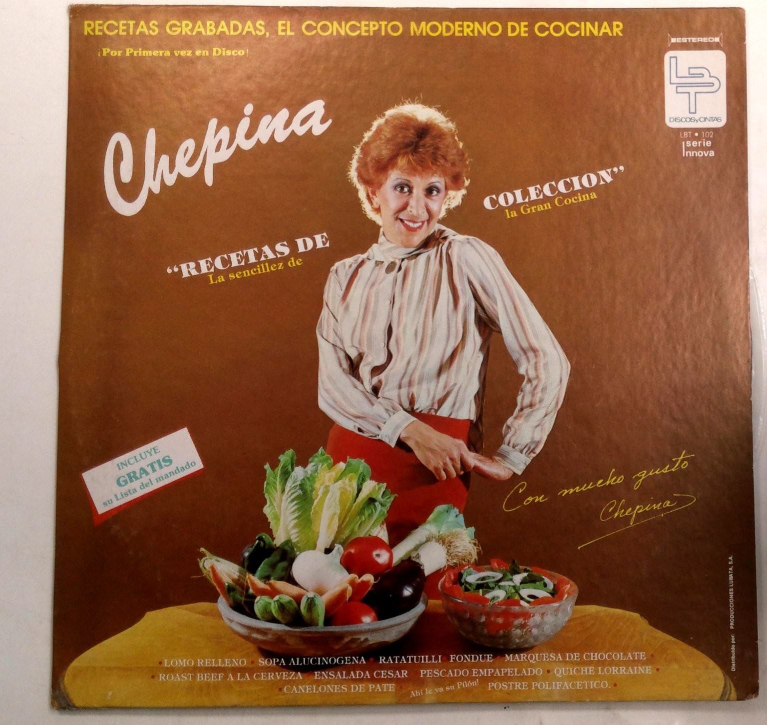 Chepina – Recetas Grabadas LP Record 1979 Discos LP Spoken Word 33 RPM