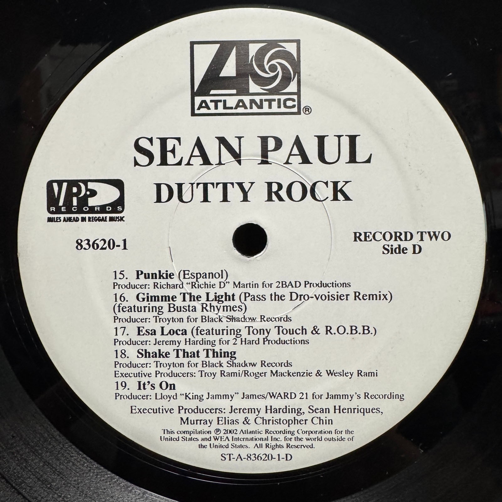 SEAN PAUL – DUTTY ROCK (VINYL 2LP) 2002!! RARE!! SASHA + BUSTA RHYMES + RAHZEL