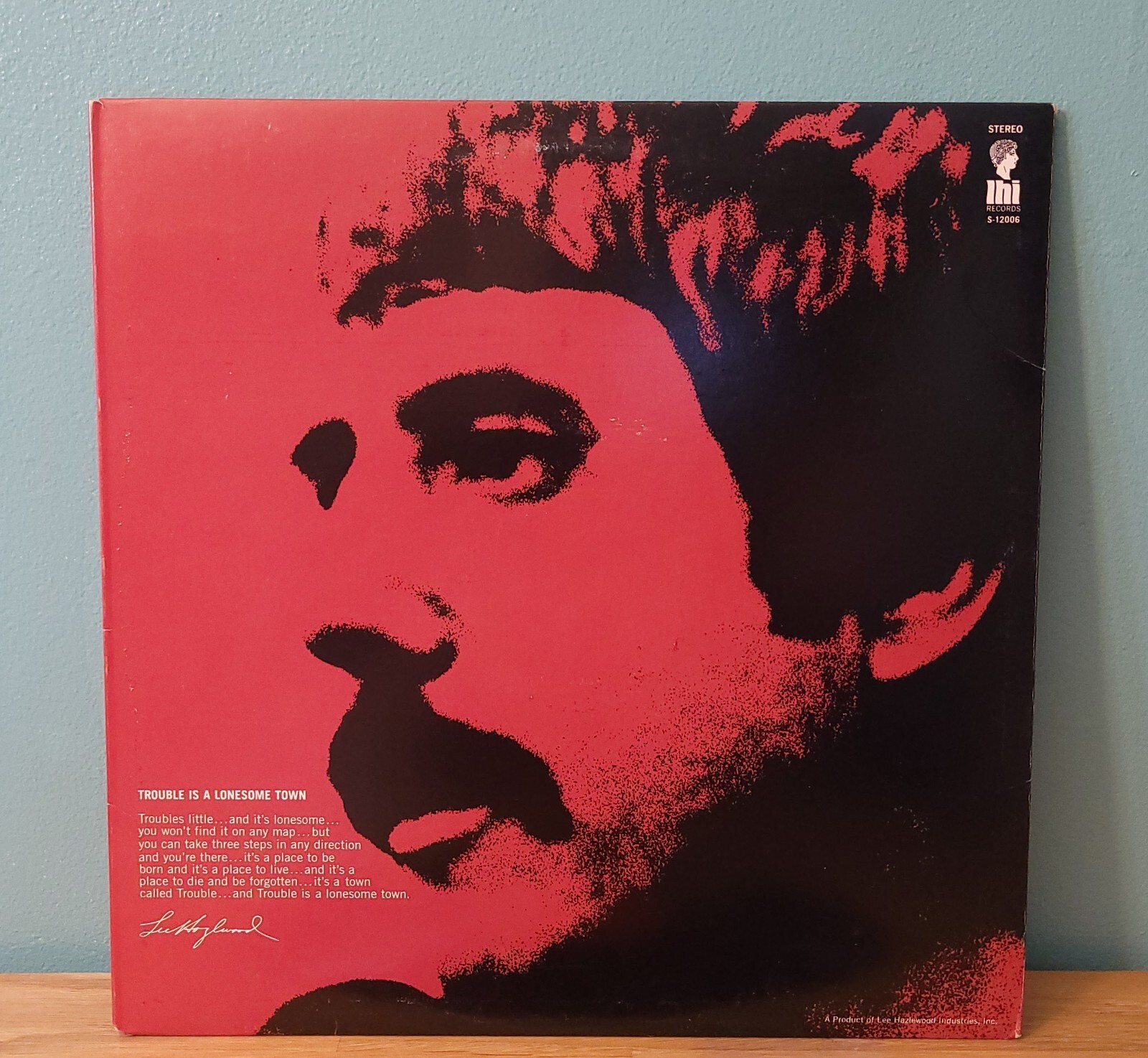 Lee Hazlewood Trouble Is A Lonesome Town 1969 LHI Records Rock LP