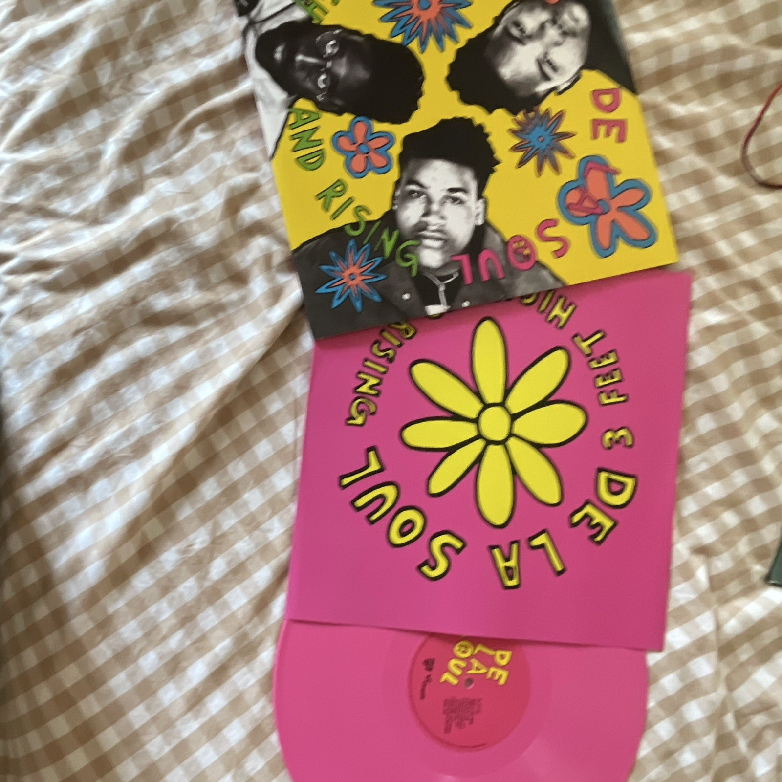 De La Soul 3 Feet High and Rising 12″ Pink Vinyl LP Chrysalis Hip-Hop 2 vinyls