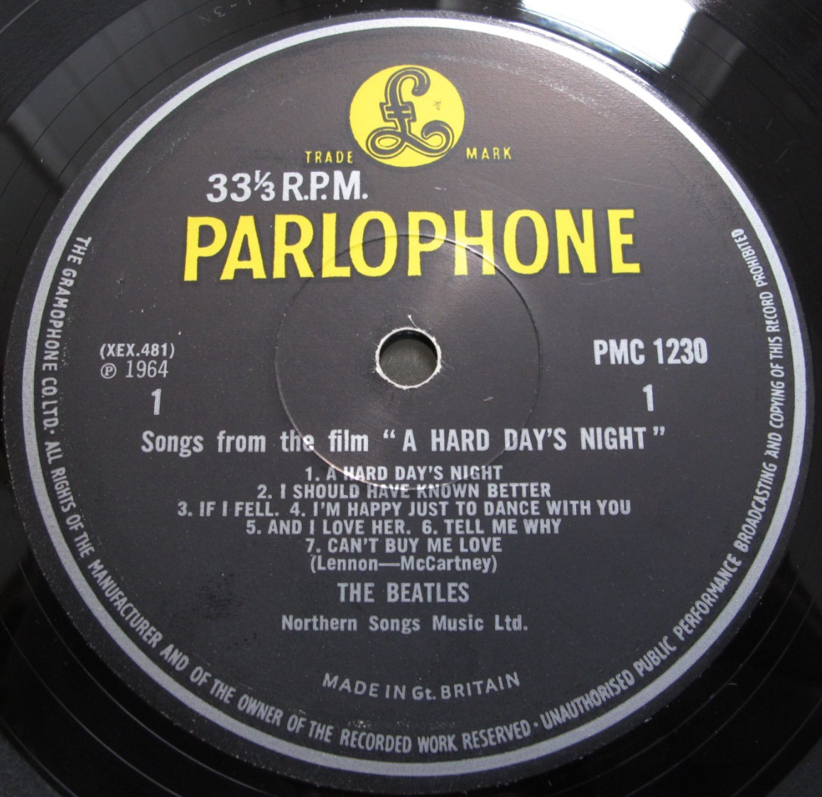 The Beatles ‘HARD DAYS NIGHT’ 1969 UK ‘Mono’ LP RARE ‘NO Sold in UK Text’