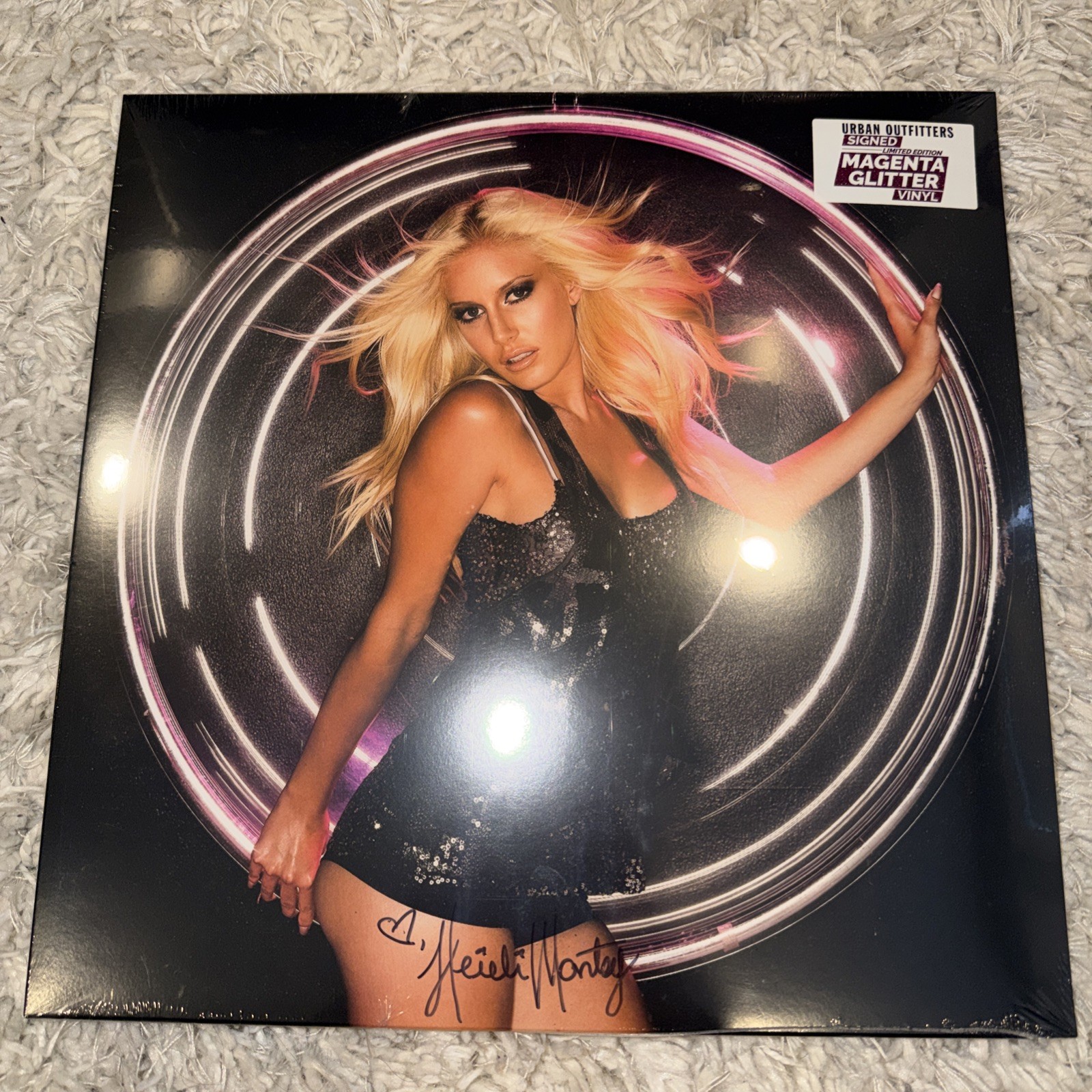 Heidi Montag Superficial Urban Outfitters Vinyl Signed Cover Magenta Glitter
