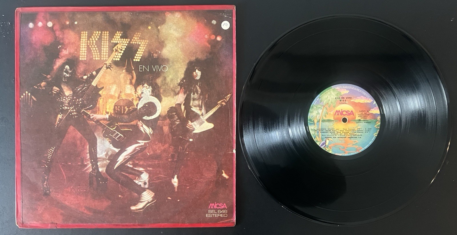 KISS—En Vivo—1976 ARGENTINA—SEL 648—MICSA Labels—Spanish Text